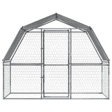 NNEVL Dog Cages 2 pcs with Roof and Door Silver Galvanised Steel
