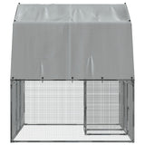 NNEVL Chicken Cages with Roof and Door Silver Galvanised Steel