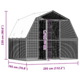 NNEVL Chicken Cages with Roof and Door Silver Galvanised Steel