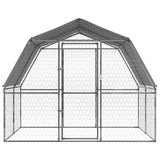 NNEVL Bird Cages 2 pcs with Roof and Door Silver Galvanised Steel