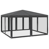 NNEVL Party Tent with 8 Mesh Sidewalls Anthracite 4x4 m HDPE