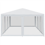 NNEVL Party Tent with 10 Mesh Sidewalls White 6x4 m HDPE