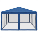 NNEVL Party Tent with 10 Mesh Sidewalls Blue 6x4 m HDPE