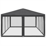 NNEVL Party Tent with 10 Mesh Sidewalls Anthracite 6x4 m HDPE