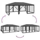 NNEVL Party Tent with 10 Mesh Sidewalls Anthracite 6x4 m HDPE