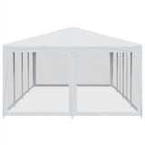 NNEVL Party Tent with 12 Mesh Sidewalls White 8x4 m HDPE