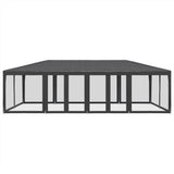 NNEVL Party Tent with 12 Mesh Sidewalls Anthracite 8x4 m HDPE