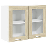 NNEVL Hanging Glass Cabinet Lyon Sonoma Oak 80x31x60 cm Engineered Wood