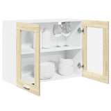 NNEVL Hanging Glass Cabinet Lyon Sonoma Oak 80x31x60 cm Engineered Wood