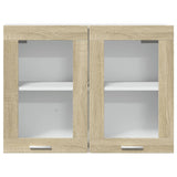 NNEVL Hanging Glass Cabinet Lyon Sonoma Oak 80x31x60 cm Engineered Wood