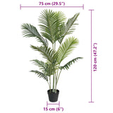 NNEVL Artificial Palm Tree Green 120 cm PP