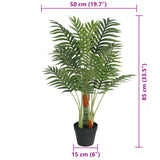 NNEVL Artificial Palm Tree with 3 Trunks Green 85 cm PP