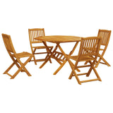 NNEVL 5 Piece Folding Garden Dining Set Solid Wood Acacia