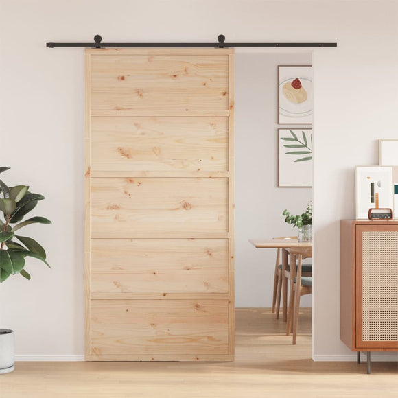 NNEVL Barn Door 100x208 cm Solid Wood Pine
