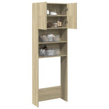 NNEVL Washing Machine Cabinet Sonoma Oak 64x25.5x190 cm Engineered Wood