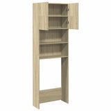 NNEVL Washing Machine Cabinet Sonoma Oak 64x25.5x190 cm Engineered Wood