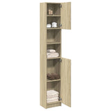 NNEVL Bathroom Cabinet Sonoma Oak 32x25.5x190 cm Engineered Wood