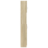 NNEVL Bathroom Cabinet Sonoma Oak 32x25.5x190 cm Engineered Wood