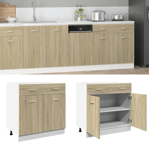 NNEVL Drawer Bottom Cabinet Lyon Sonoma Oak 80x46x81.5 cm Engineered Wood