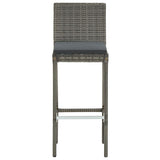 NNEVL 5 Piece Garden Bar Set Grey Solid Wood Acacia and Poly Rattan