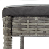 NNEVL 5 Piece Garden Bar Set Grey Solid Wood Acacia and Poly Rattan