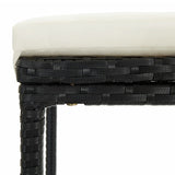 NNEVL 3 Piece Garden Bar Set Black Solid Wood Acacia and Poly Rattan