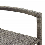 NNEVL 3 Piece Garden Bar Set Grey Solid Wood Acacia and Poly Rattan