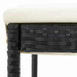 NNEVL 5 Piece Garden Bar Set Black Solid Wood Acacia and Poly Rattan