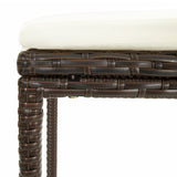 NNEVL 5 Piece Garden Bar Set Brown Solid Wood Acacia and Poly Rattan