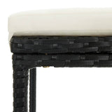 NNEVL 7 Piece Garden Bar Set Black Solid Wood Acacia and Poly Rattan