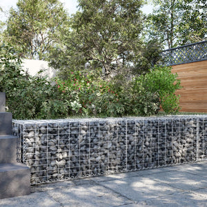 NNEVL Gabion Basket with Cover 200x50x50 cm Galvanised Iron