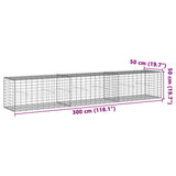 NNEVL Gabion Basket with Cover 300x50x50 cm Galvanised Iron