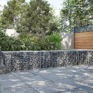 NNEVL Gabion Basket with Cover 300x50x50 cm Galvanised Iron