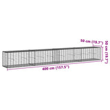 NNEVL Gabion Basket with Cover 400x50x50 cm Galvanised Iron