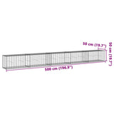 NNEVL Gabion Basket with Cover 500x50x50 cm Galvanised Iron