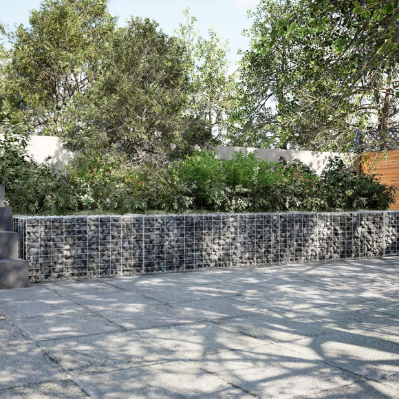 NNEVL Gabion Basket with Cover 500x50x50 cm Galvanised Iron