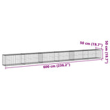 NNEVL Gabion Basket with Cover 600x50x50 cm Galvanised Iron