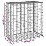 NNEVL Gabion Basket with Cover 100x50x100 cm Galvanised Iron