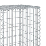 NNEVL Gabion Basket with Cover 200x50x100 cm Galvanised Iron