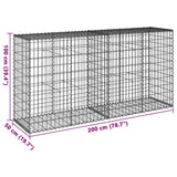 NNEVL Gabion Basket with Cover 200x50x100 cm Galvanised Iron