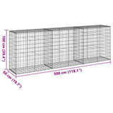 NNEVL Gabion Basket with Cover 300x50x100 cm Galvanised Iron