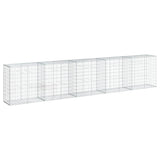 NNEVL Gabion Basket with Cover 500x50x100 cm Galvanised Iron