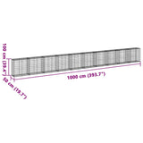 NNEVL Gabion Basket with Cover 1000x50x100 cm Galvanised Iron