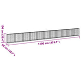 NNEVL Gabion Basket with Cover 1100x50x100 cm Galvanised Iron