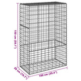NNEVL Gabion Basket with Cover 100x50x150 cm Galvanised Iron