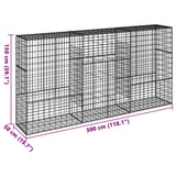 NNEVL Gabion Basket with Cover 300x50x150 cm Galvanised Iron