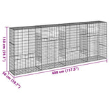 NNEVL Gabion Basket with Cover 400x50x150 cm Galvanised Iron