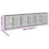 NNEVL Gabion Basket with Cover 600x50x150 cm Galvanised Iron