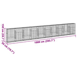 NNEVL Gabion Basket with Cover 1000x50x150 cm Galvanised Iron