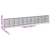 NNEVL Gabion Basket with Cover 1100x50x150 cm Galvanised Iron